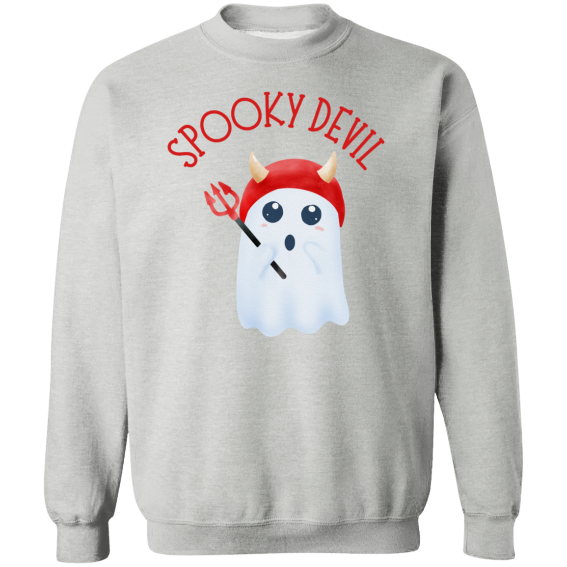 Spooky Devil Crewneck Pullover Sweatshirt, Halloween Sweatshirt