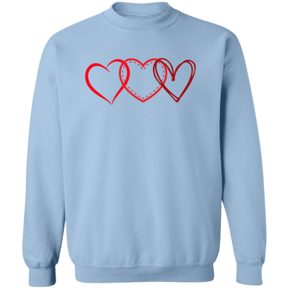 3 Hearts Sweatshirt, Valentines gift, valentines day sweatshirt