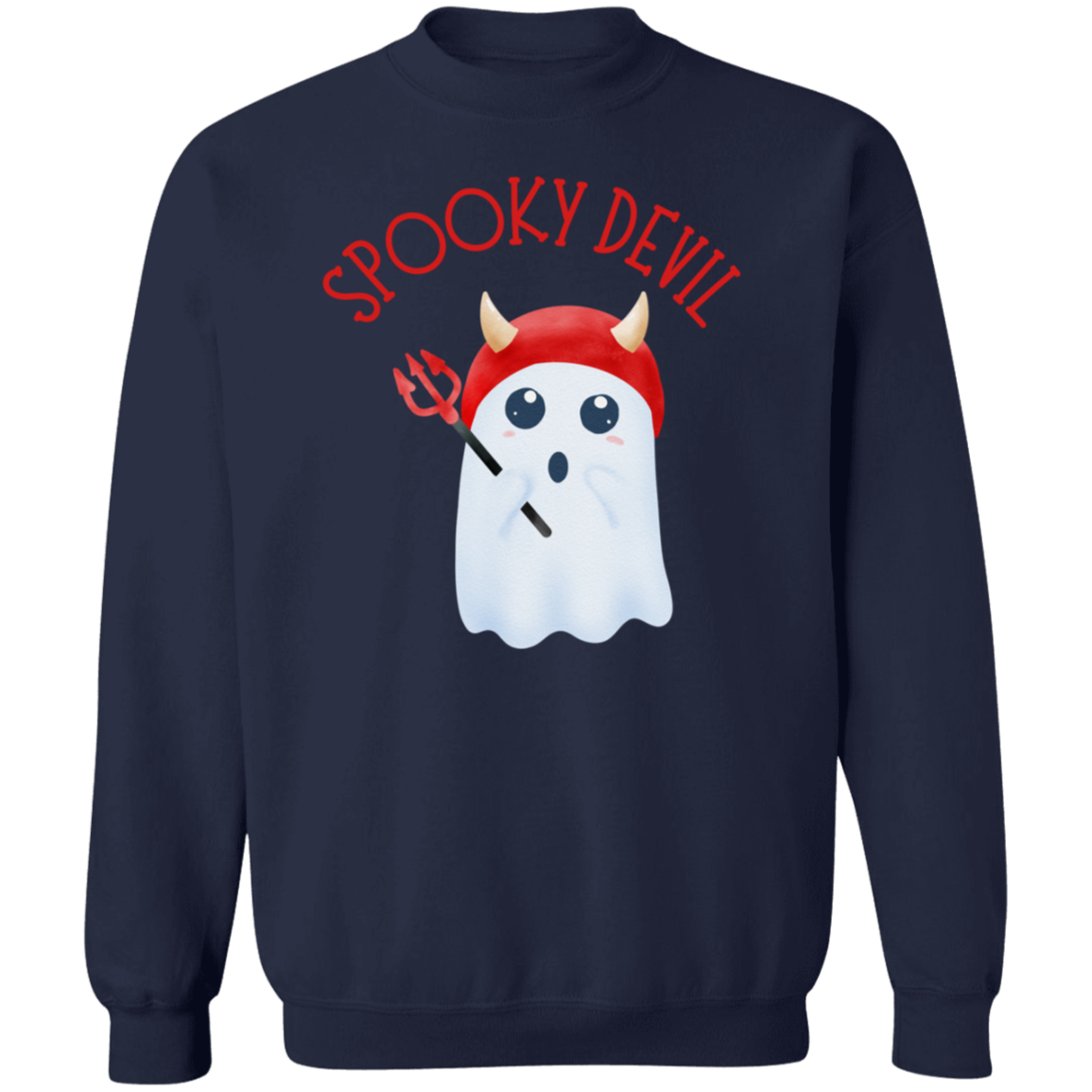 Spooky Devil Crewneck Pullover Sweatshirt, Halloween Sweatshirt