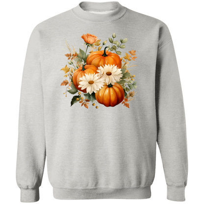 Pumpkins and flowers Sweatshirt, Halloween Crewneck Sweatshirt