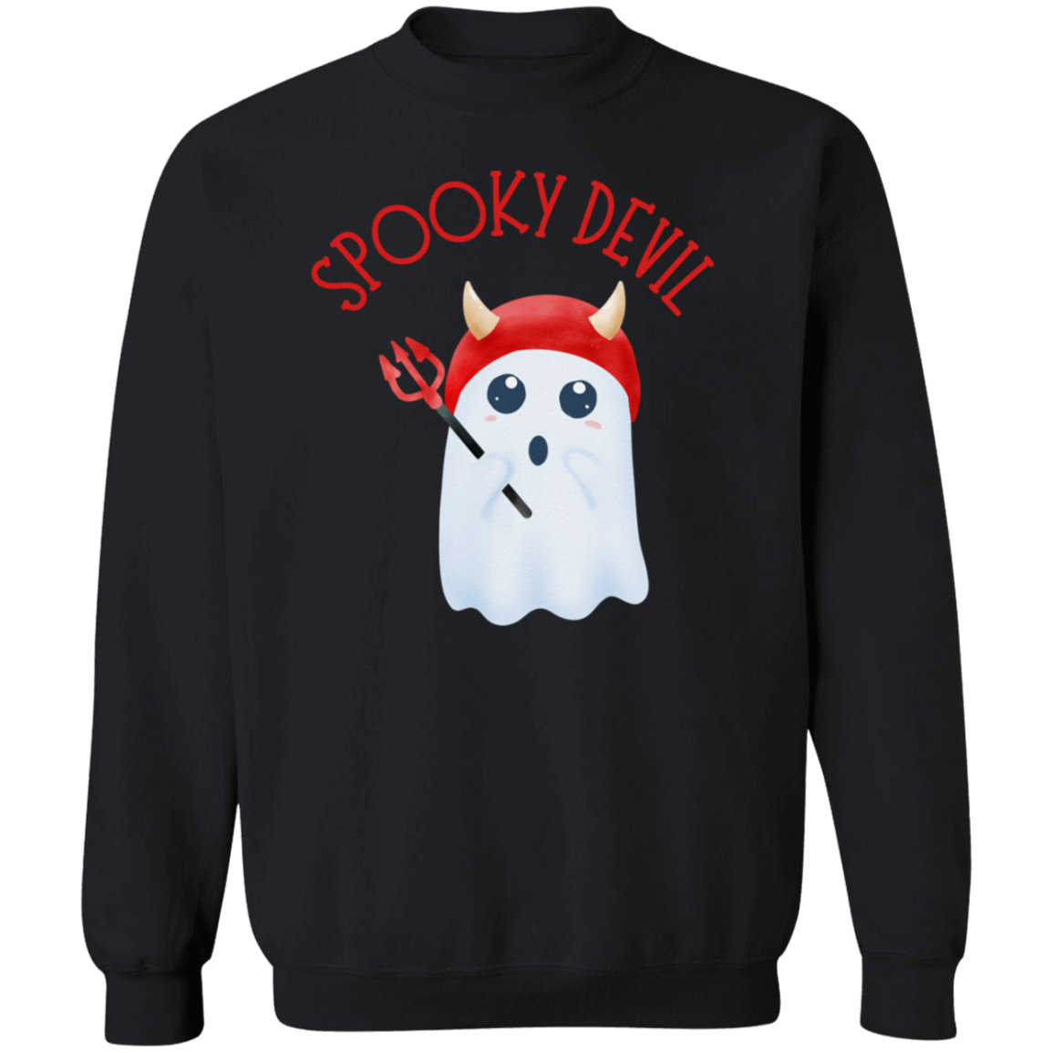 Spooky Devil Crewneck Pullover Sweatshirt, Halloween Sweatshirt