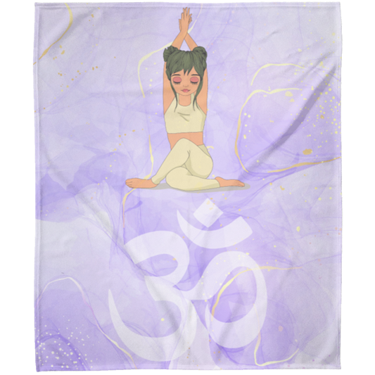 Purple Yoga Fleece Blanket