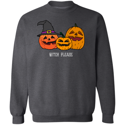 Witch Please Crewneck Pullover Sweatshirt, Halloween Sweater