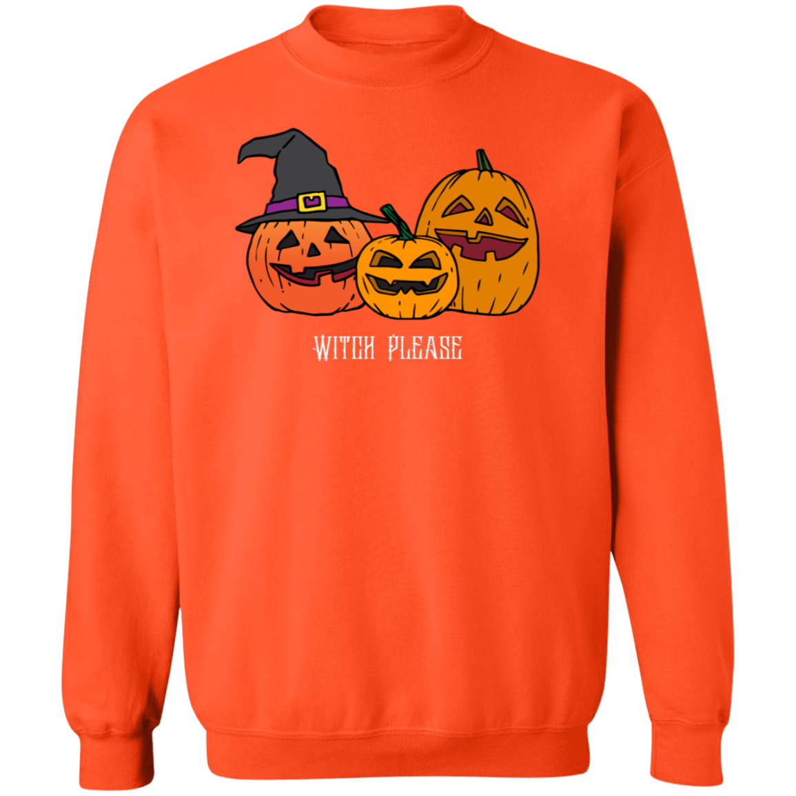 Witch Please Crewneck Pullover Sweatshirt, Halloween Sweater