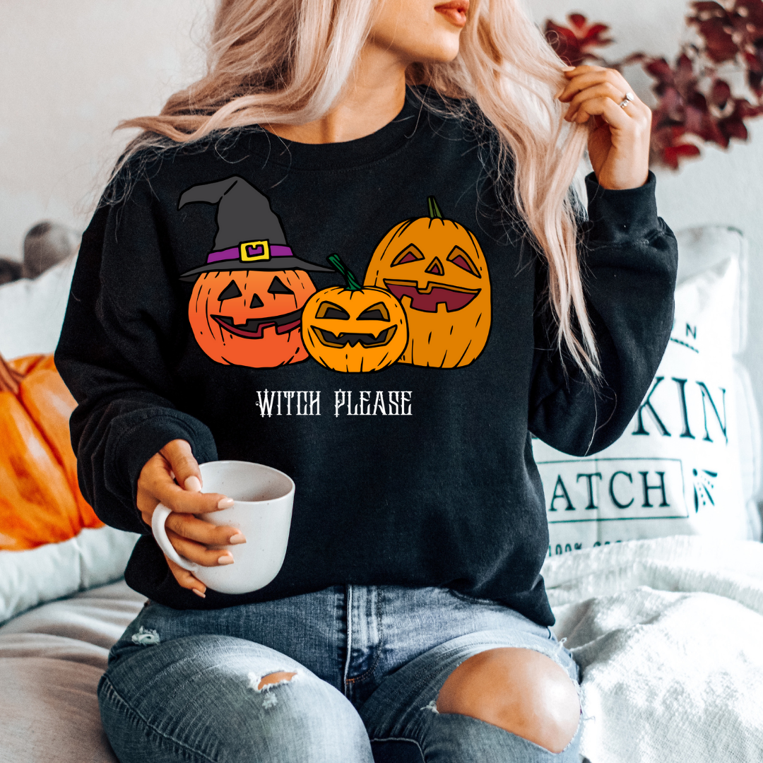 Witch Please Pullover Sweatshirt, Halloween Sweater,