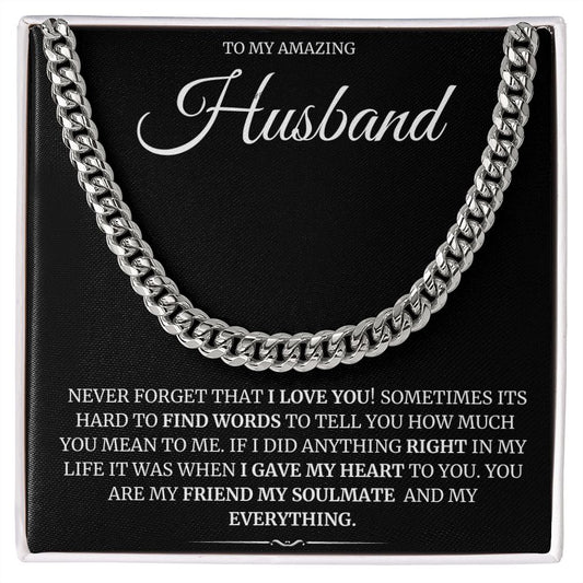 To My Husband | Gift for Him | Cuban Chain Necklace