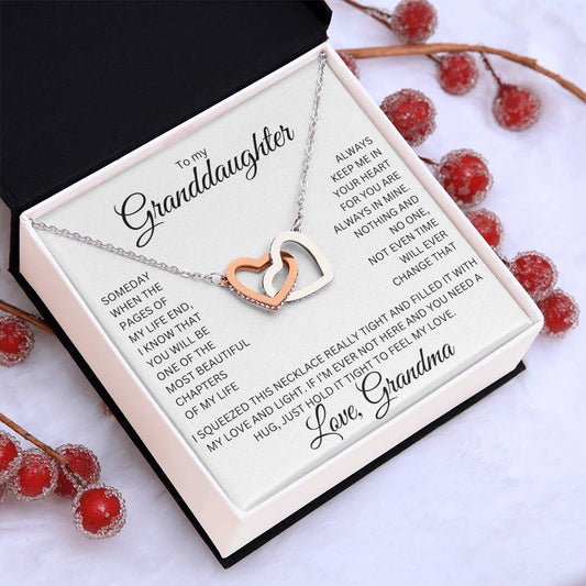 To My Granddaughter | Interlocking Heart Necklace